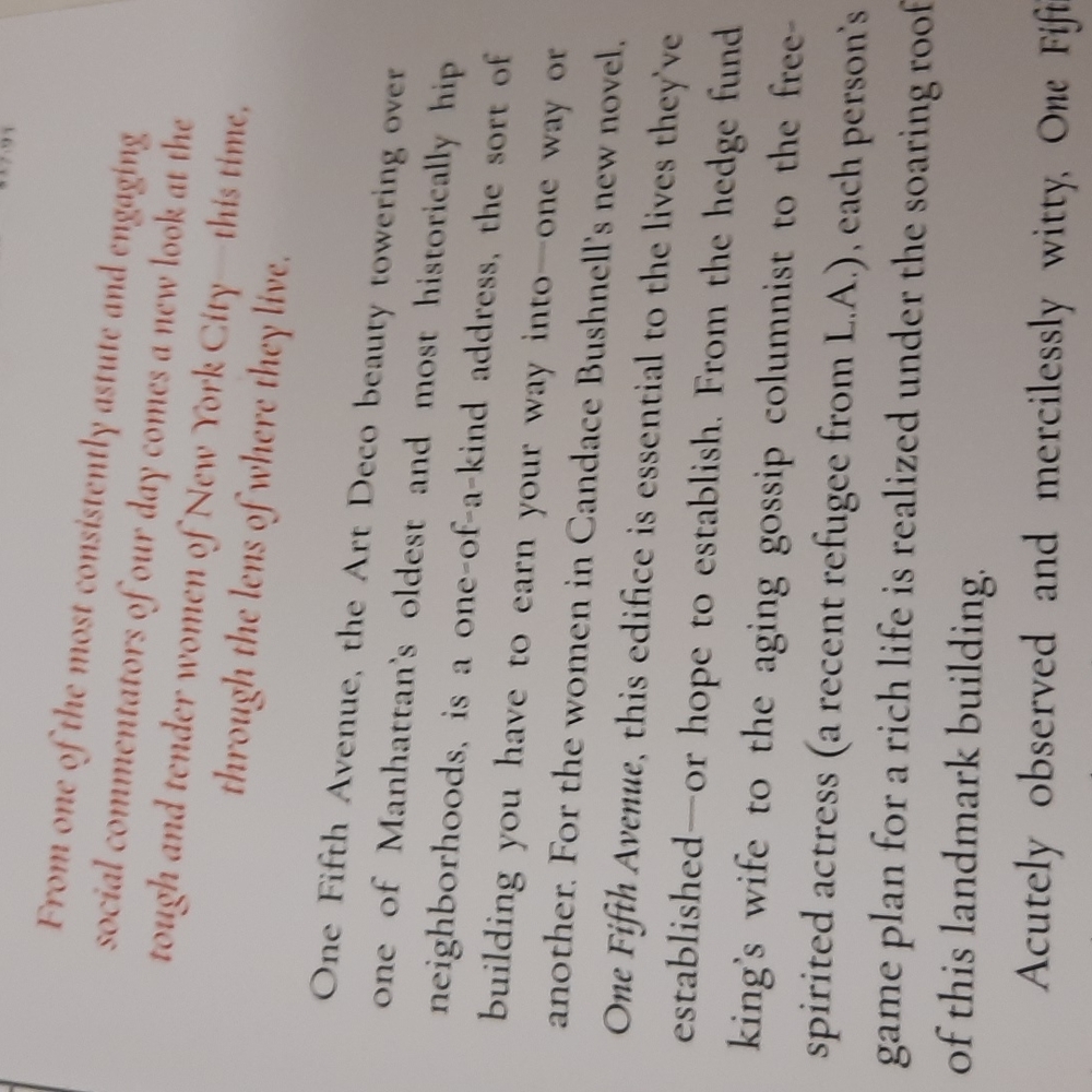 One fifth avenue by Candace Bushnell New York times best seller - Picture 3 of 5